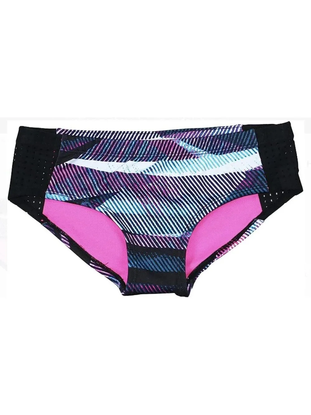 NIKE SWIMWEAR Hipster Bikini Bottoms Size XS Pink Black  Mesh Side Size S $54